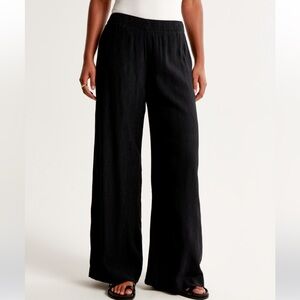 Abercrombie & Fitch Crinkle Textured Pull-On Wide Leg Pant